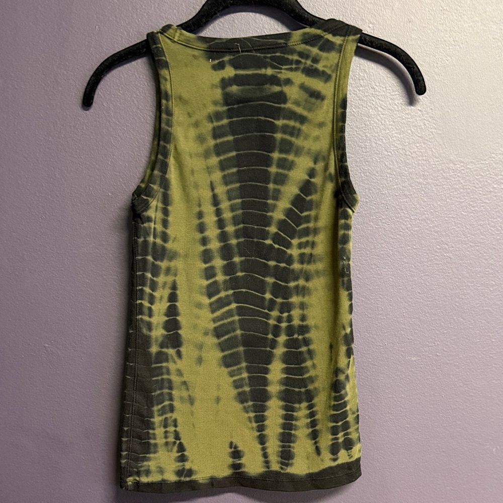 AllSaints Olive & Black Tie-Dye Muscle Tank - Picture 6 of 7